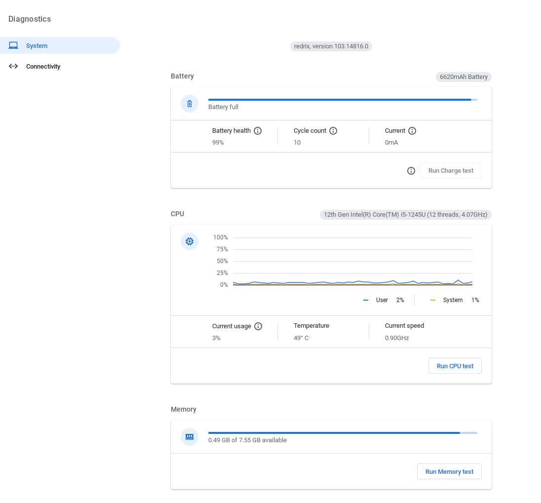 ChromeOS Diagnostics