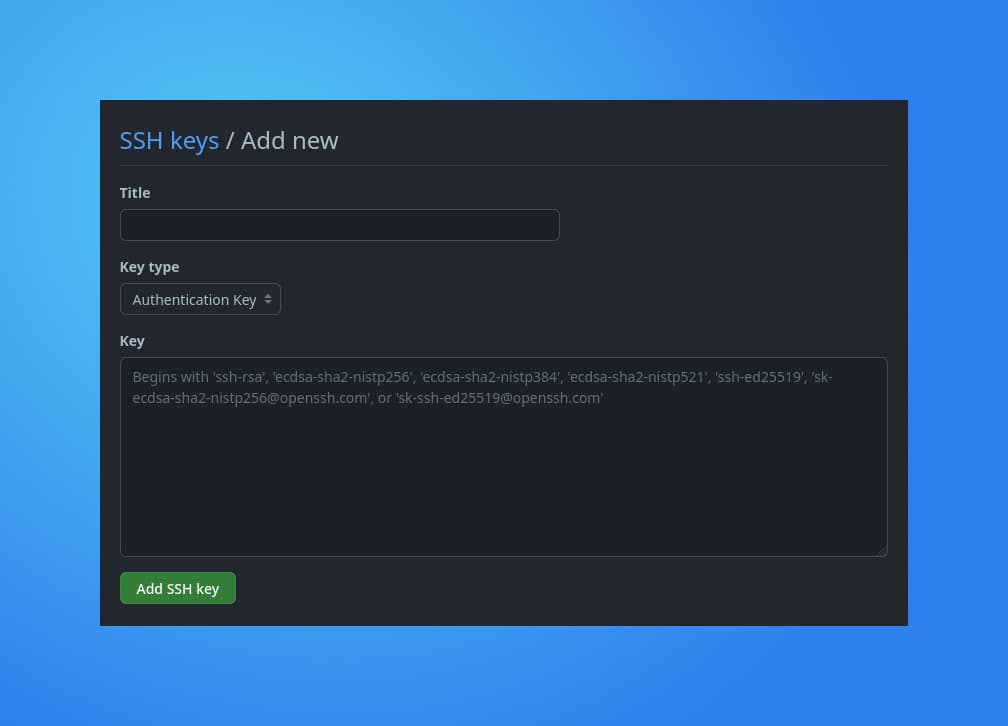 Add your SSH keys to GitHub
